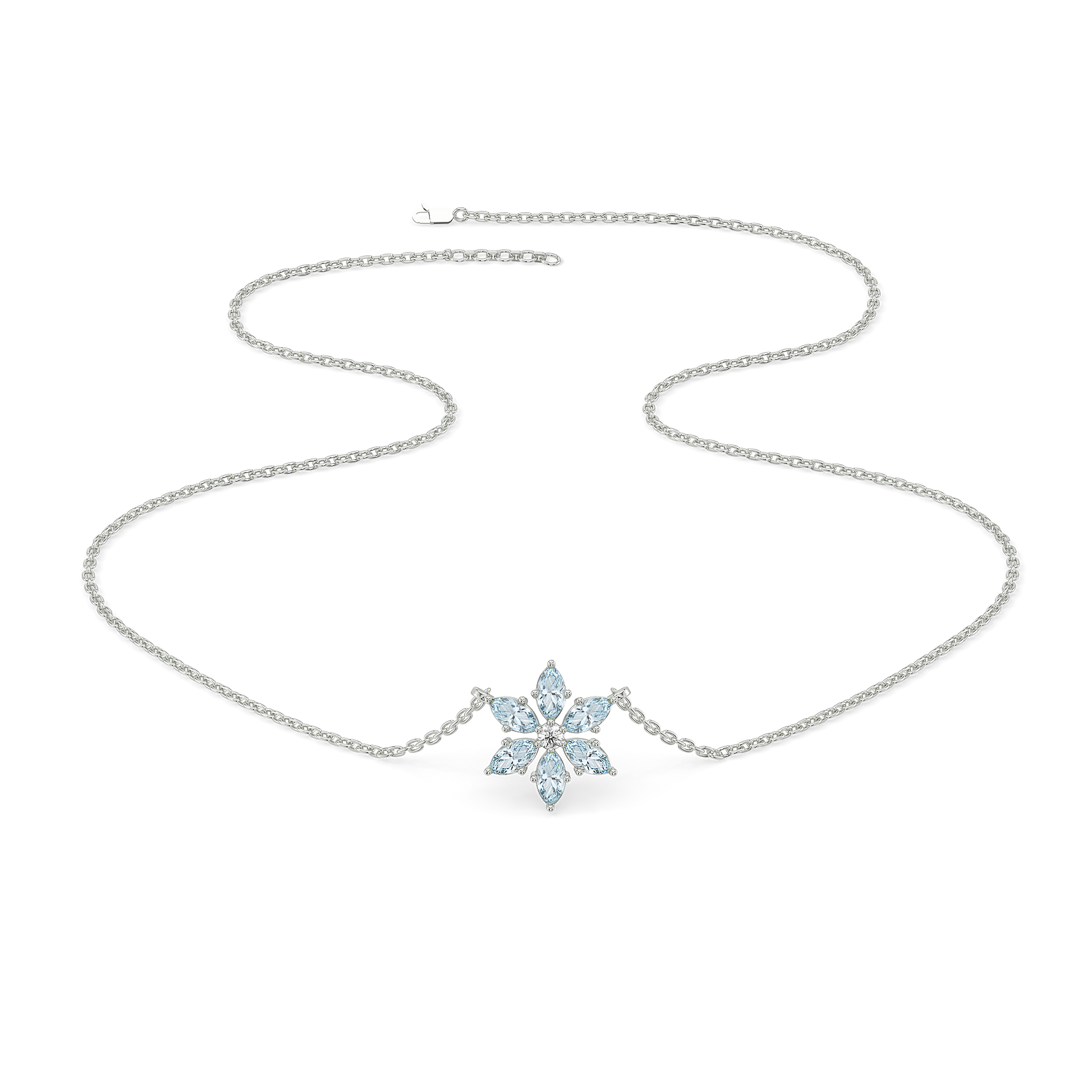 Snowflake - Lab Diamond Pendant Necklace