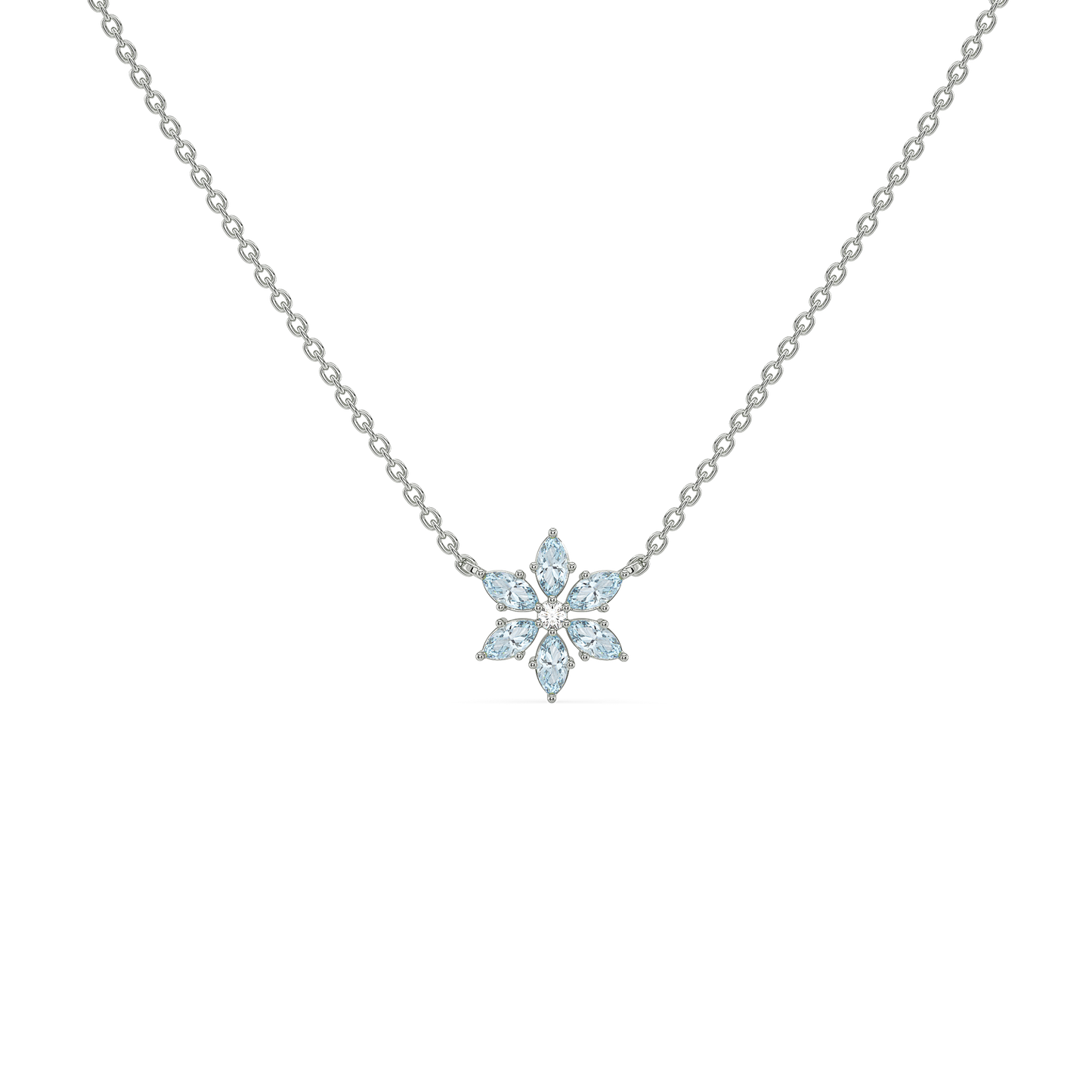 Snowflake - Lab Diamond Pendant Necklace