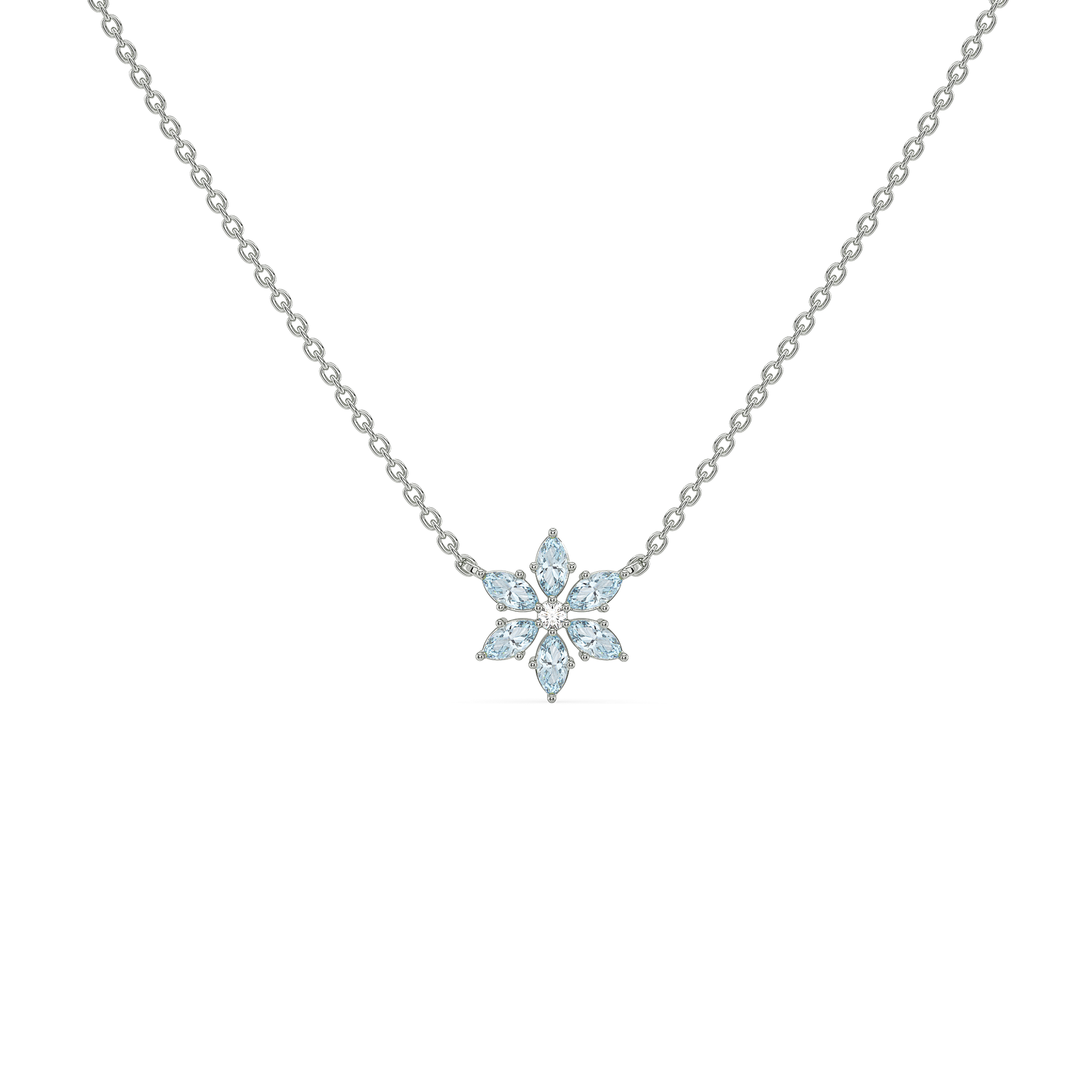 Snowflake - Lab Diamond Pendant Necklace