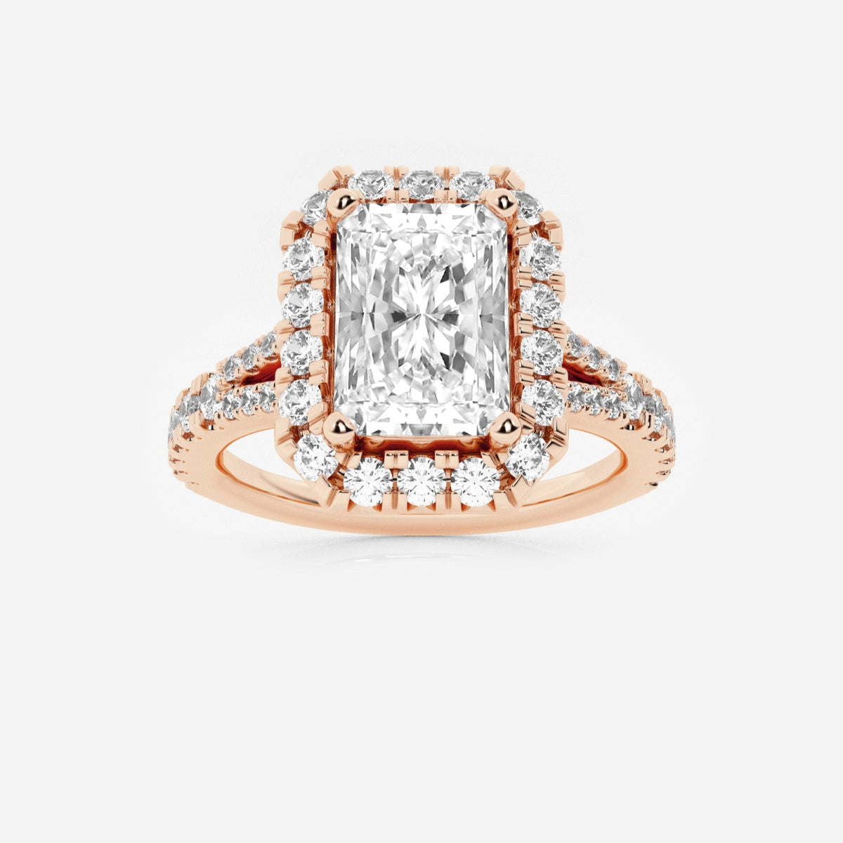 Sophia - Split Shank Halo Engagement Ring
