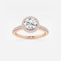 Stella - V-Prong Halo Engagement Ring