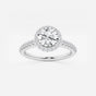 Stella - V-Prong Halo Engagement Ring