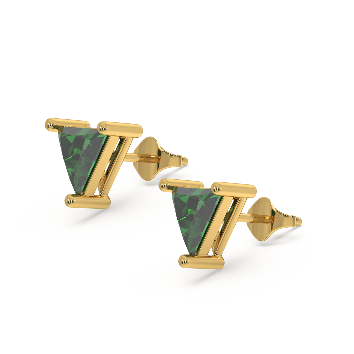 Verdant Tranquility - Emerald Stud Earrings