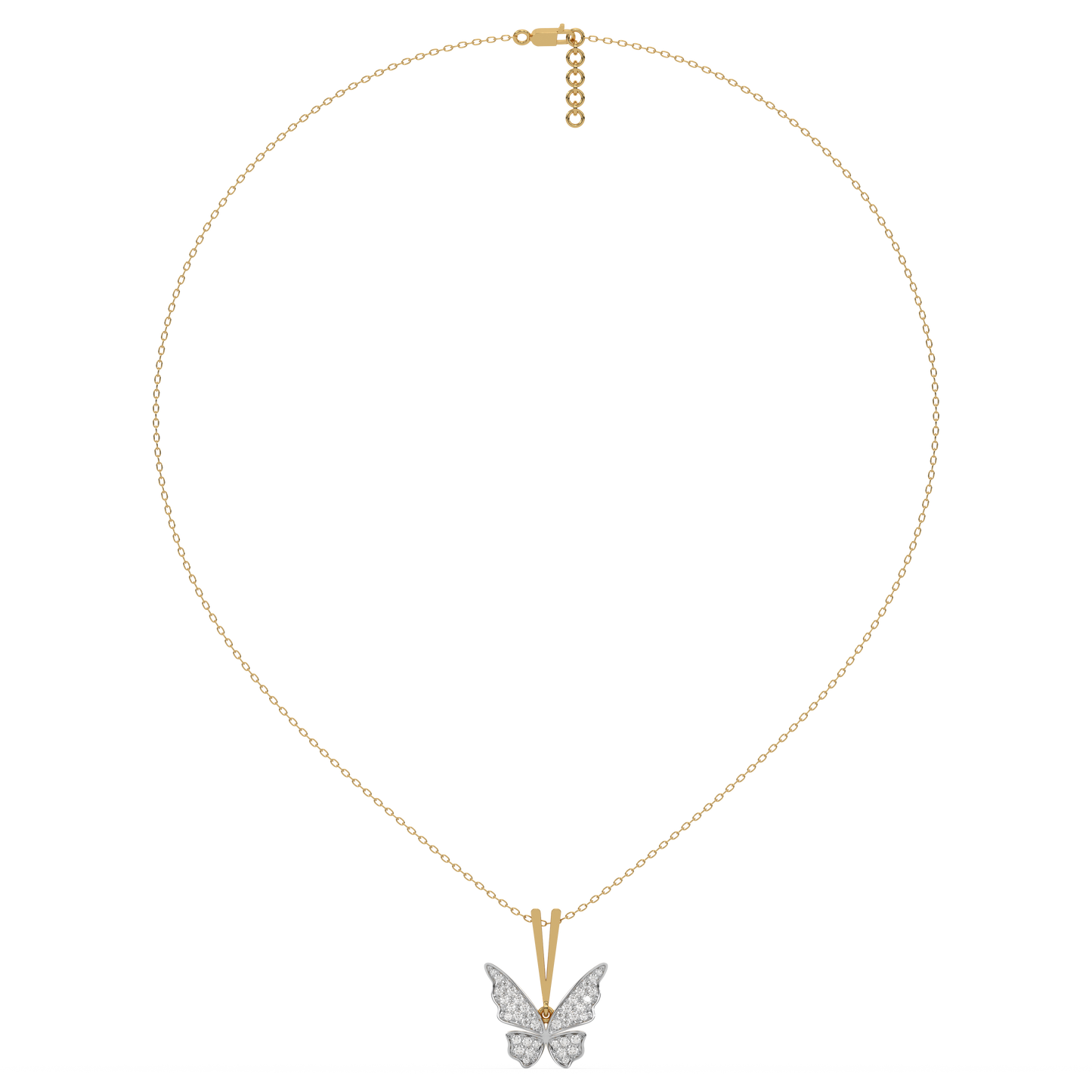 Winged Whimsy - Lab Diamond Pendant Necklace