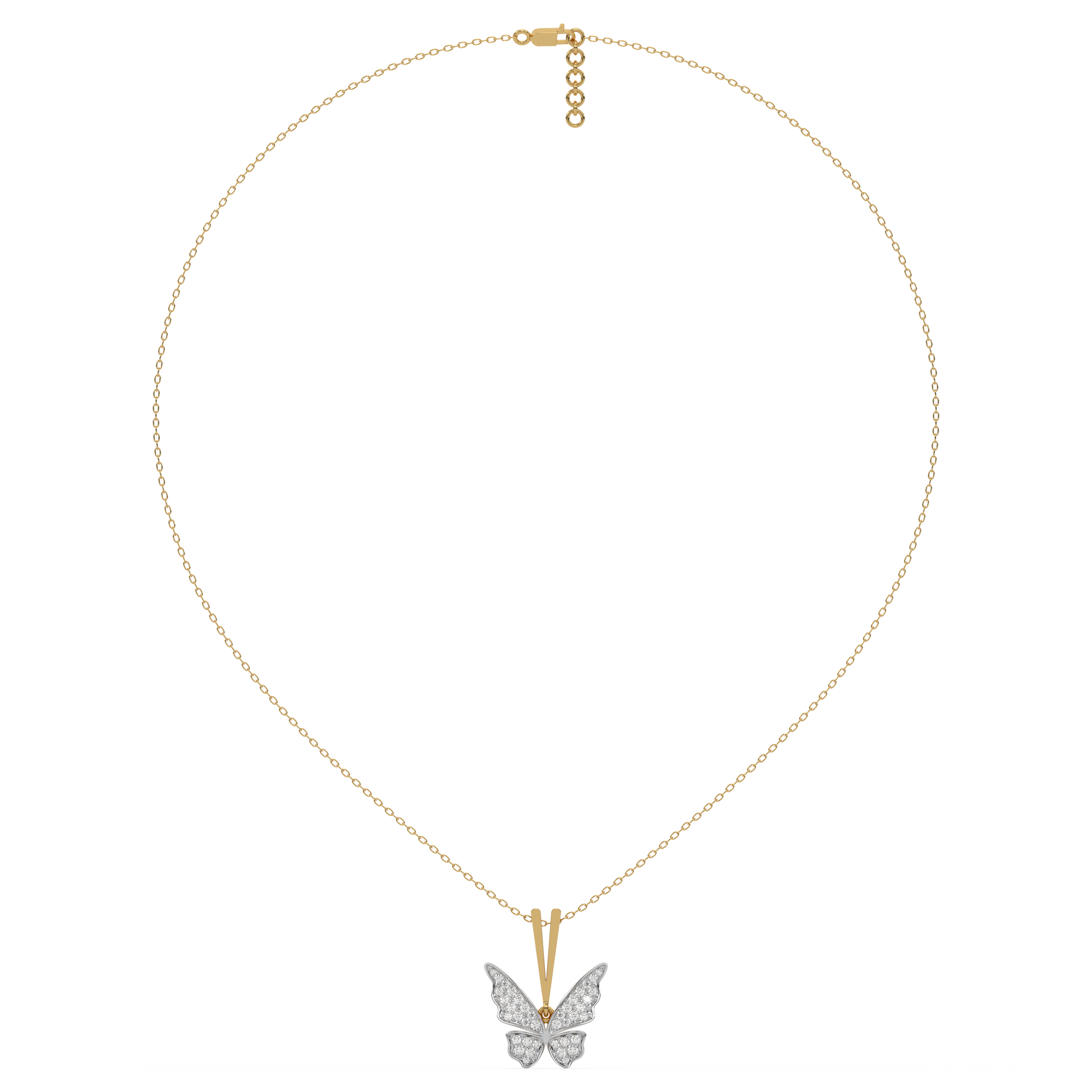 Winged Whimsy - Lab Diamond Pendant Necklace