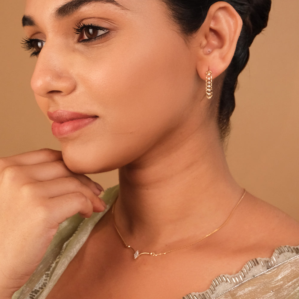 Astra Marquise Necklet - Pure Gold Lab Diamond Necklace